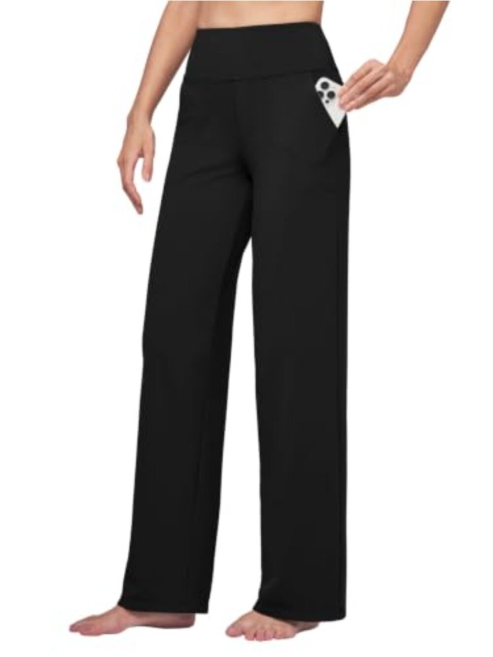 Women's Wide Leg Yoga Dress Pants High Waist Stretch Work Slacks with Pockets